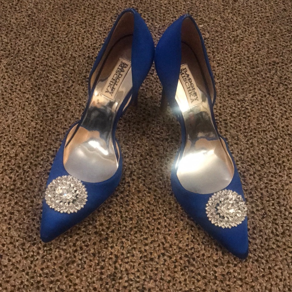 Badgley Mischka Blue Heels